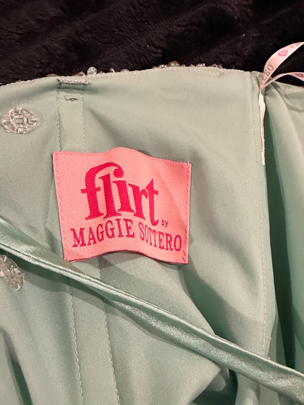 Maggie Sottero Aqua Beaded Ruffle Formal Dress for Girls - Picture 2 of 5